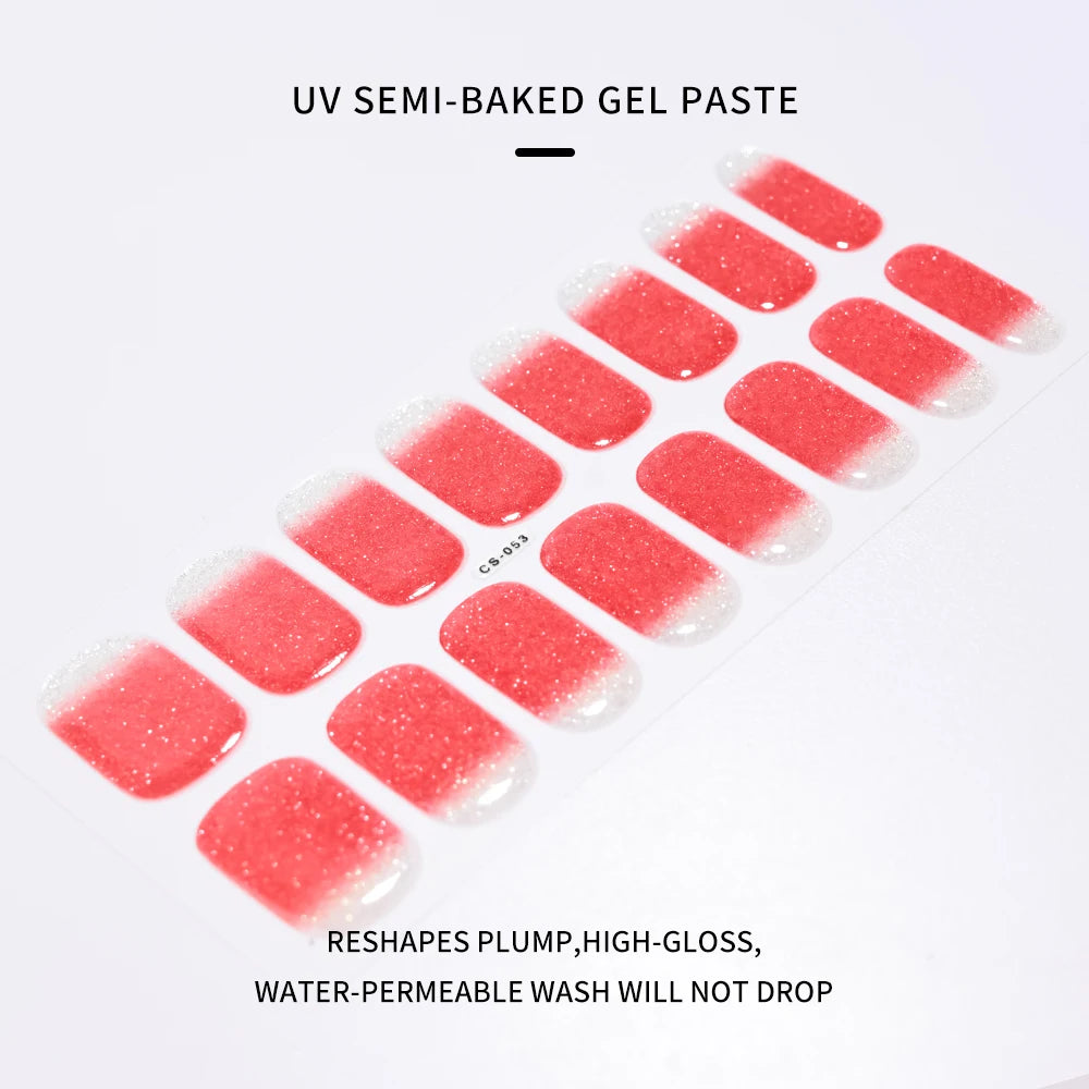 Transparent Semi Cured Gel Nail Strips Clear Nail Strengthening