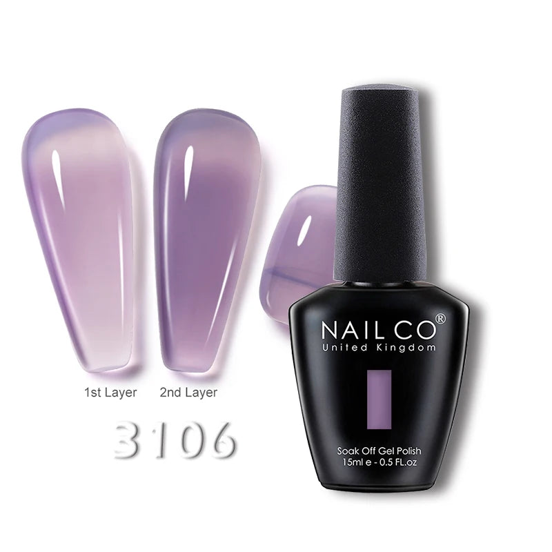 NAILCO 15ml Translucent Gel Nail Polish Semi-permanent Varnish