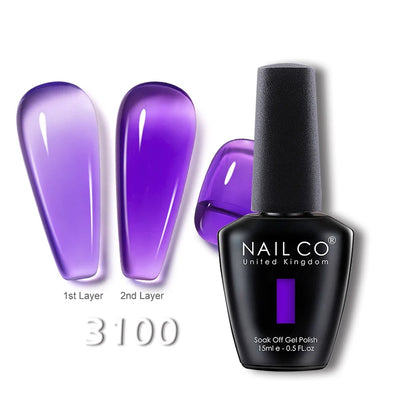 NAILCO 15ml Translucent Gel Nail Polish Semi-permanent Varnish