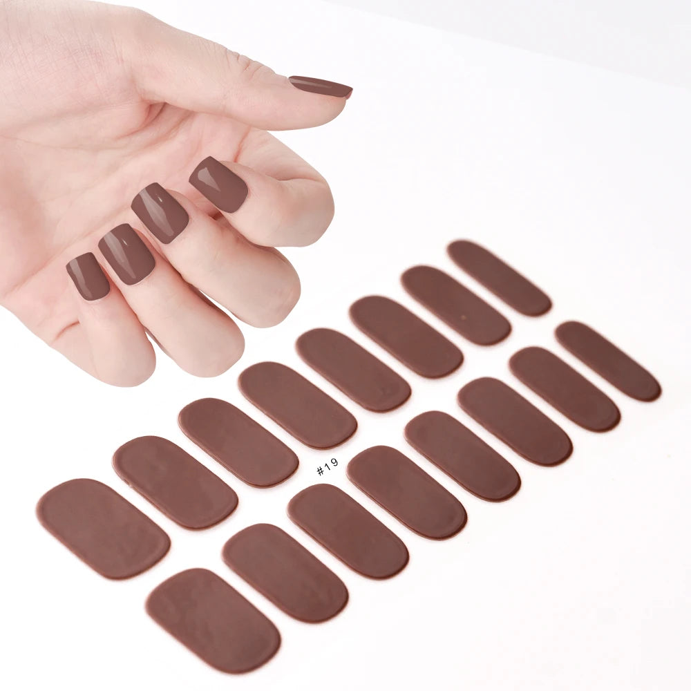 16 Tips/pcs Semi Cured Gel Nail Strips