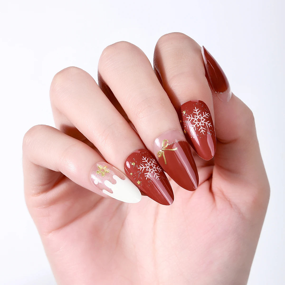 20 Tips Christmas Luminous Semi-Cured Gel Nail Strips