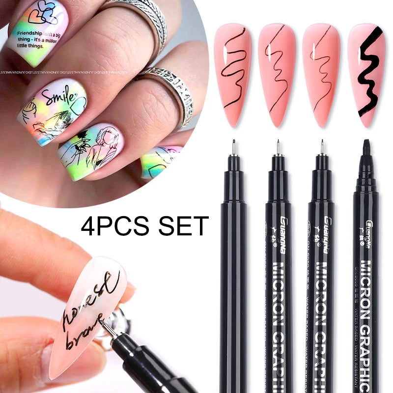 1 Set Nail Art Drawing Pen DIY 3D Abstract Line for Nail Art
