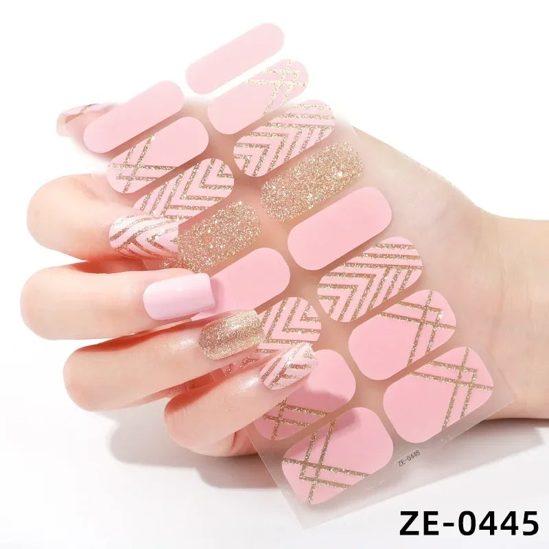 1 Sheet Semi-Cured Gel Nail Strips Waterproof