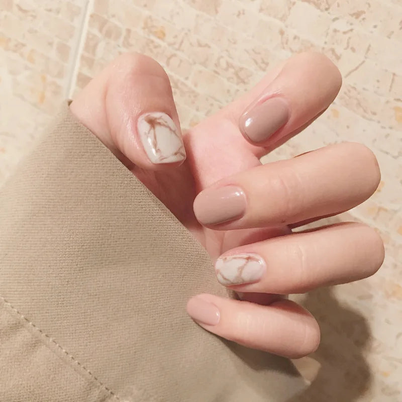 Glossy Press on French Nail Tips