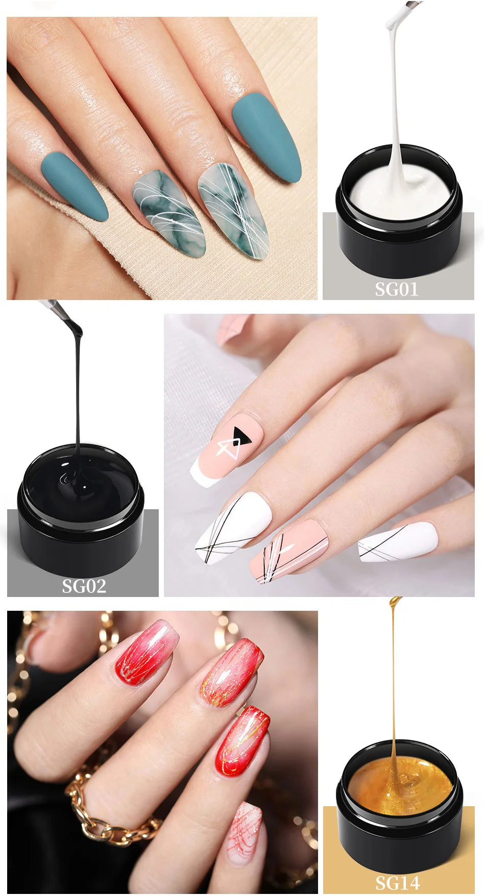 UV Painting Outline Gel Varnish Nails Art All For Manicure
