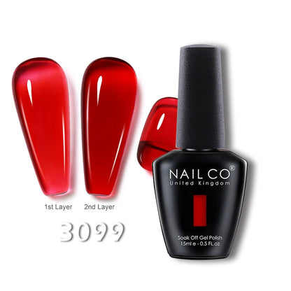 NAILCO 15ml Translucent Gel Nail Polish Semi-permanent Varnish