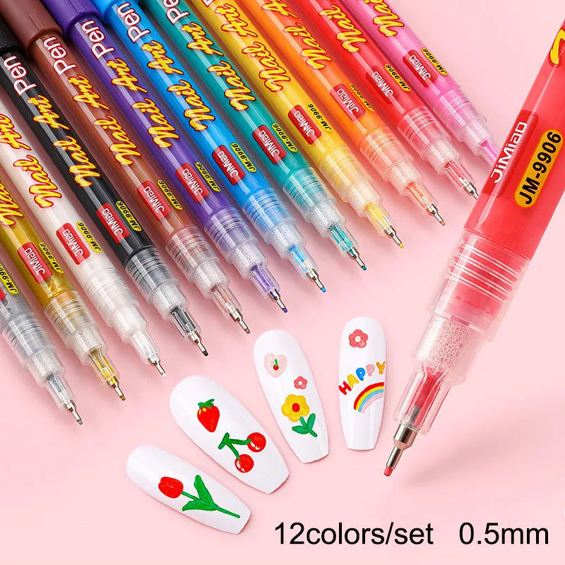 1 Set Nail Art Drawing Pen DIY 3D Abstract Line for Nail Art