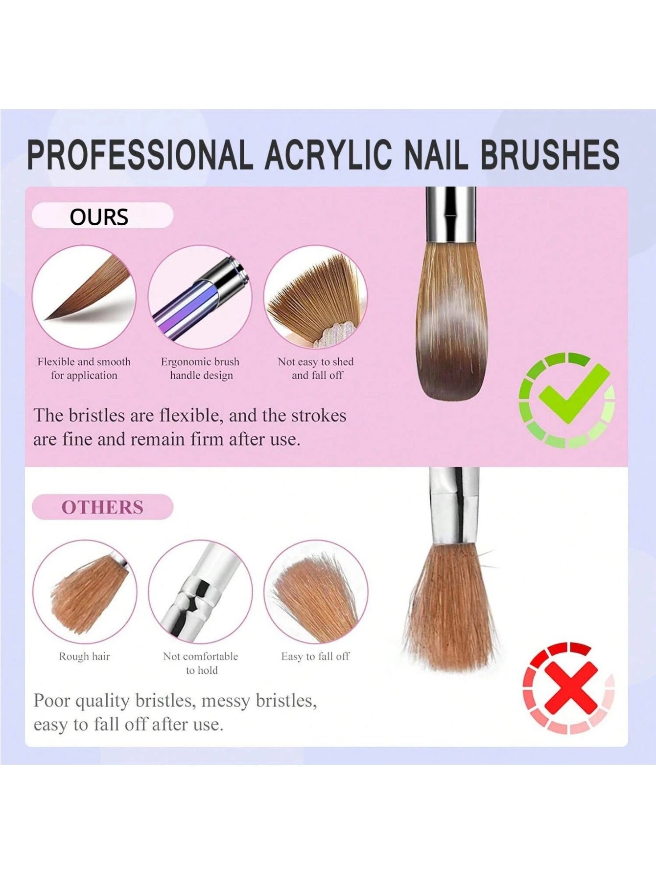 4Pcs Professional Acrylic Nail Brush Set
