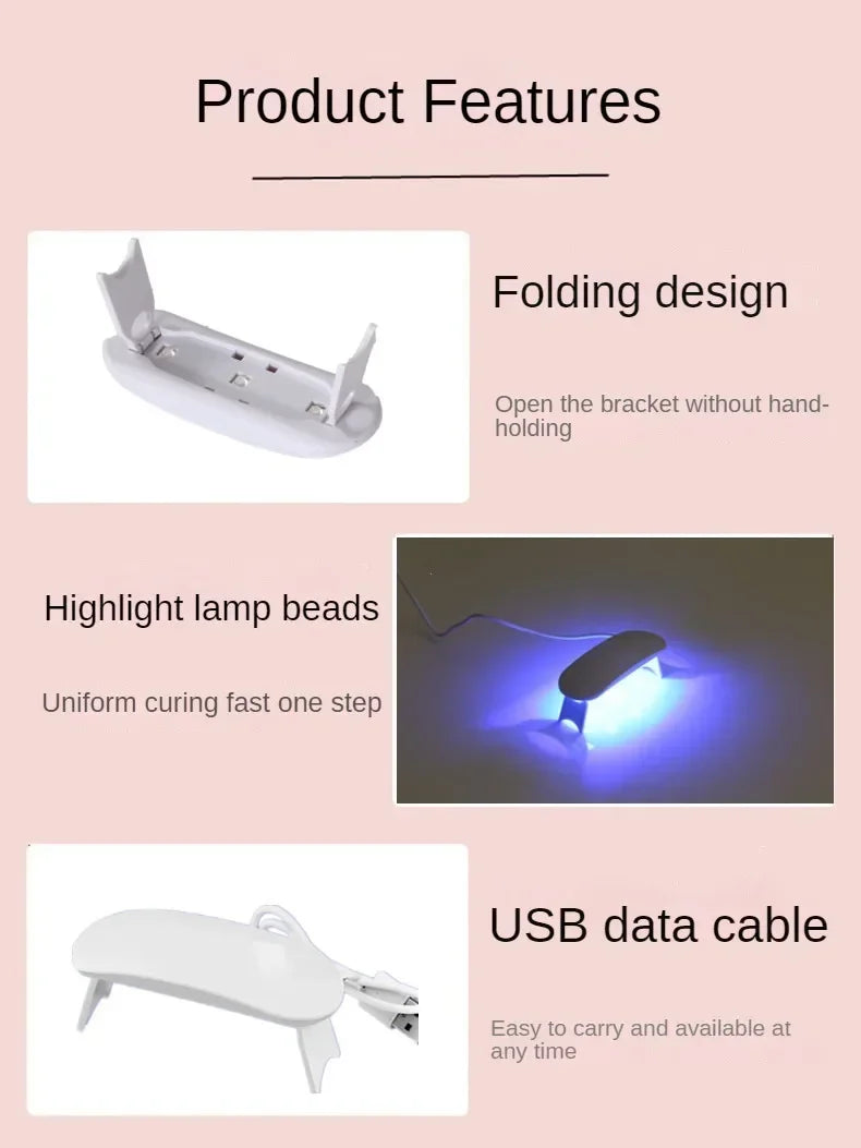 Portable 3W 3 LED Nail Dryer Lamp UV LED Nail Light