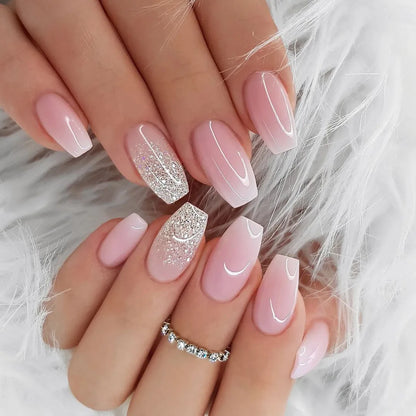 Glossy Press on French Nail Tips