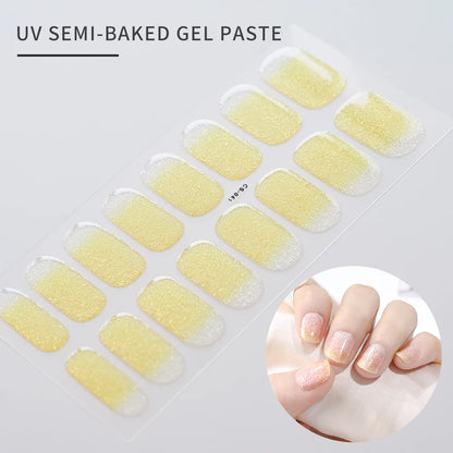 14pc Transparent Semi Cured Gel Nail Strips Nail Strengthening