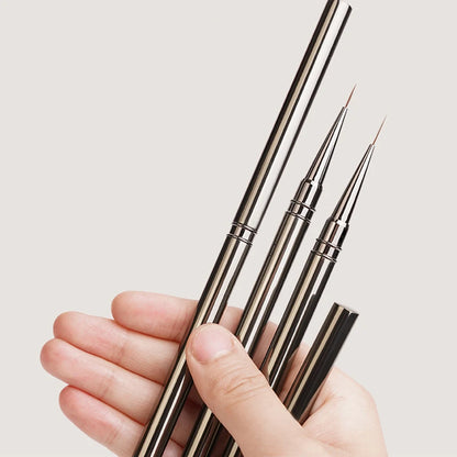 Silver Thin Nail Liner Brush 6/9/12/15/18mm