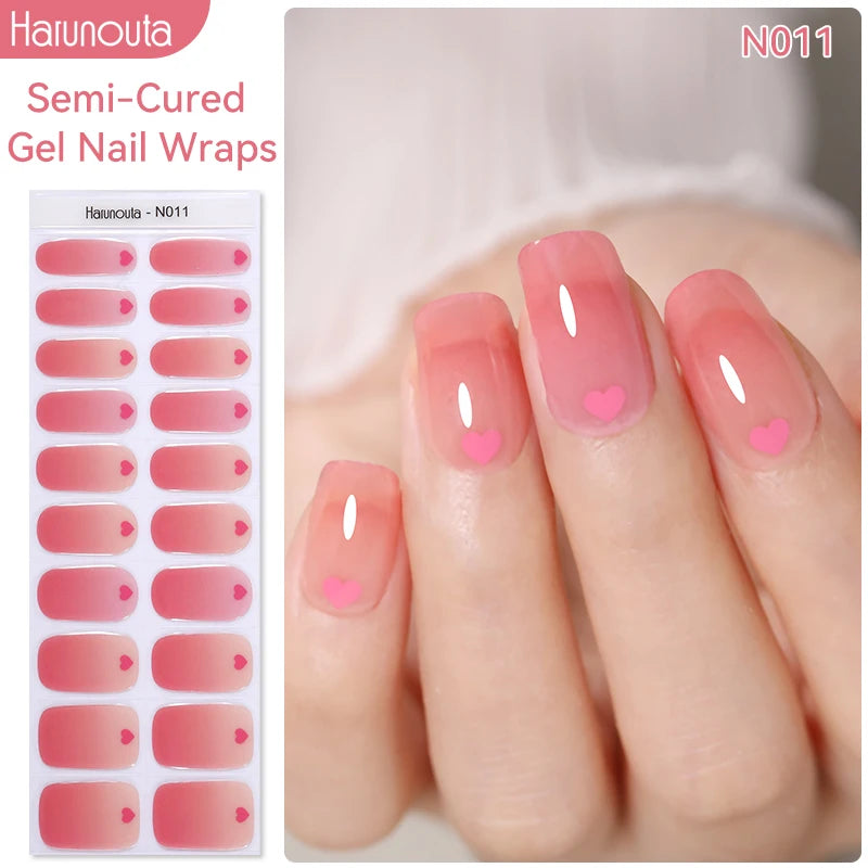 1 Sheet White French Semi-Cured Gel Nail Strips