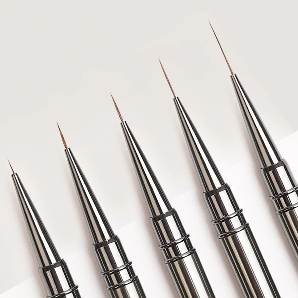 Silver Thin Nail Liner Brush 6/9/12/15/18mm