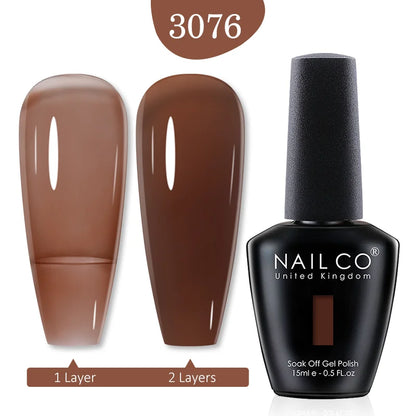 NAILCO 15ml Transparent Nude Color Series Jelly Gel Nail Polish