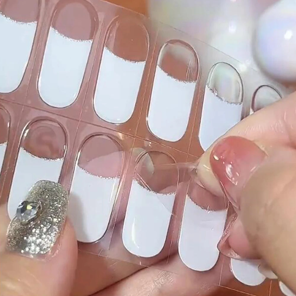 Transparent Semi Cured Gel Nail Strips Clear Nail Strengthening