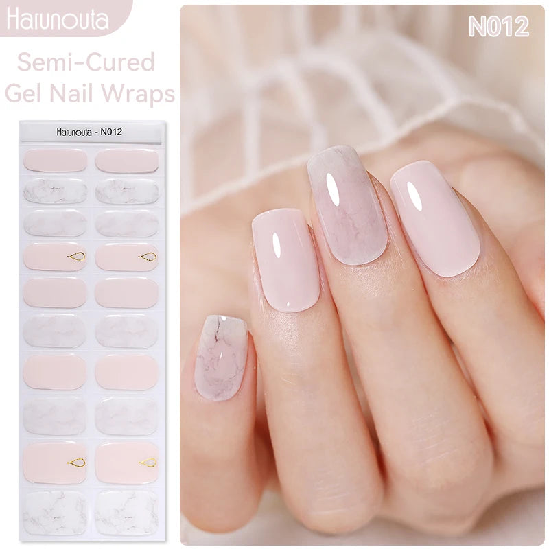 1 Sheet White French Semi-Cured Gel Nail Strips