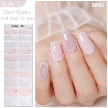 1 Sheet White French Semi-Cured Gel Nail Strips