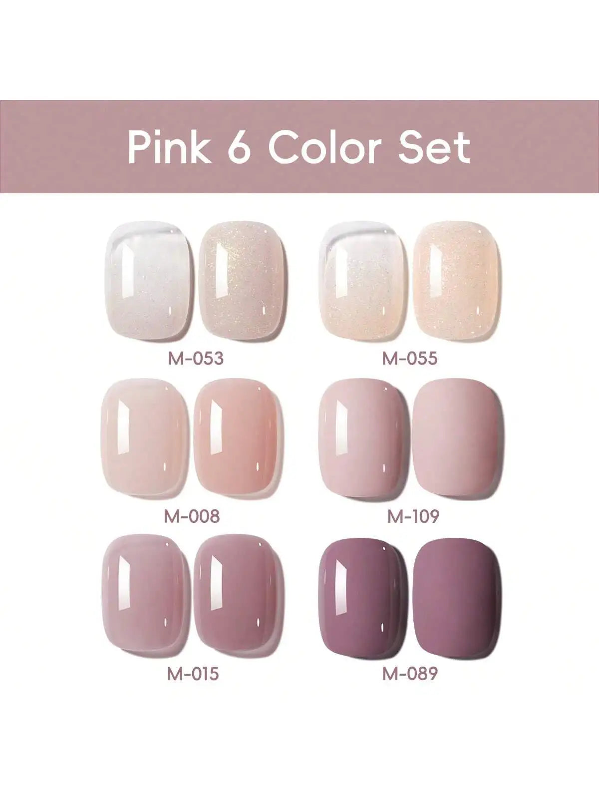XEIJAYI 6pcs 15ml Gel Nail Set