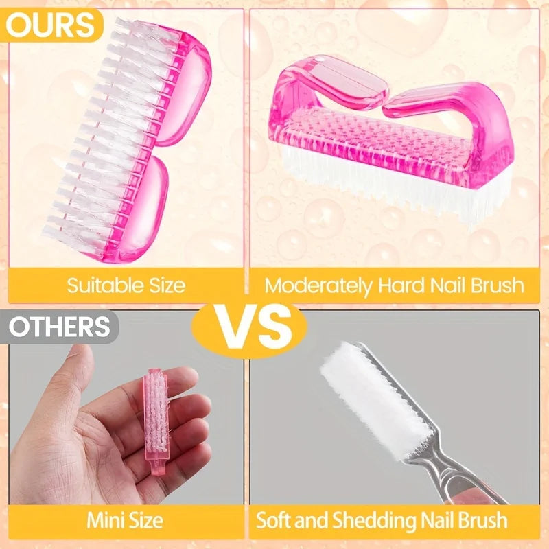 Plastic Nail Scrub Brush with Handle