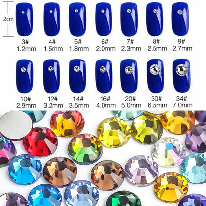 Capri Blue 3D Nail Art Glass/Crystal Rhinestones