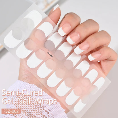 14pc Transparent Semi Cured Gel Nail Strips Nail Strengthening