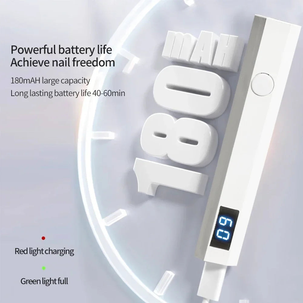 Mini UV Nail Lamp with LED Display Rechargeable Fast Gel Nail Drying Lamp