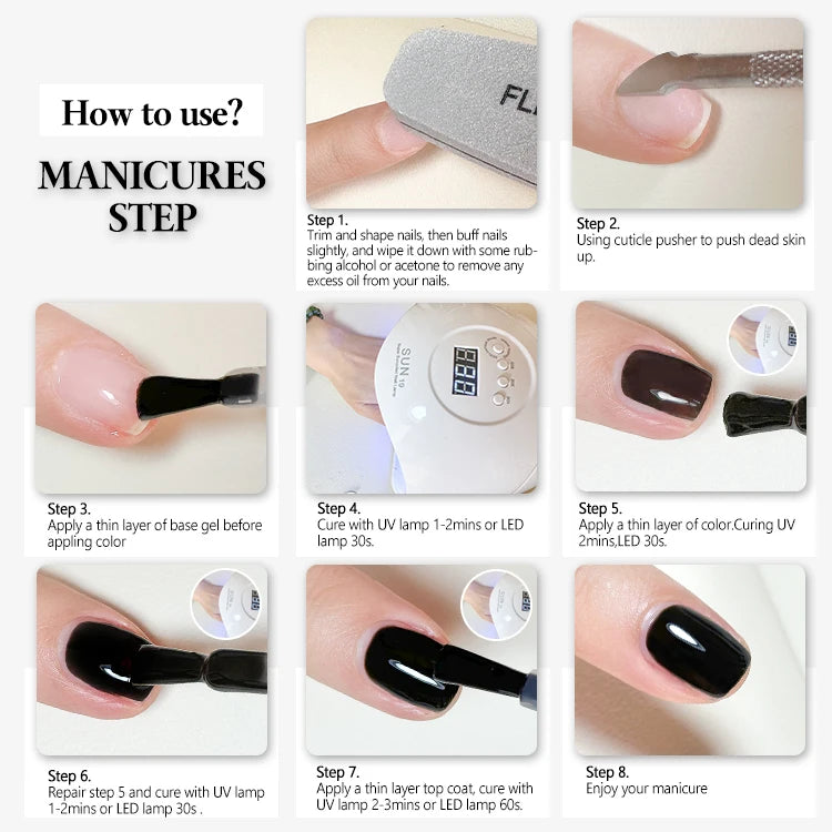 15ml FZANEST Super White and Black Gel Nail Polish