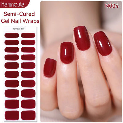 1 Sheet White French Semi-Cured Gel Nail Strips
