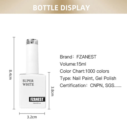 15ml FZANEST Super White and Black Gel Nail Polish