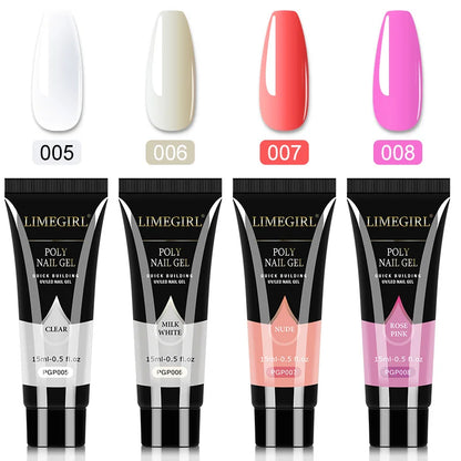 Poly Nail Gel Set of  8/6/4 PCS Poly UV Gel Set