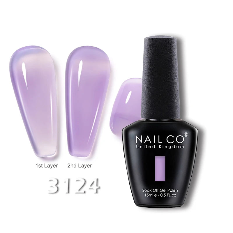 NAILCO 15ml Translucent Gel Nail Polish Semi-permanent Varnish