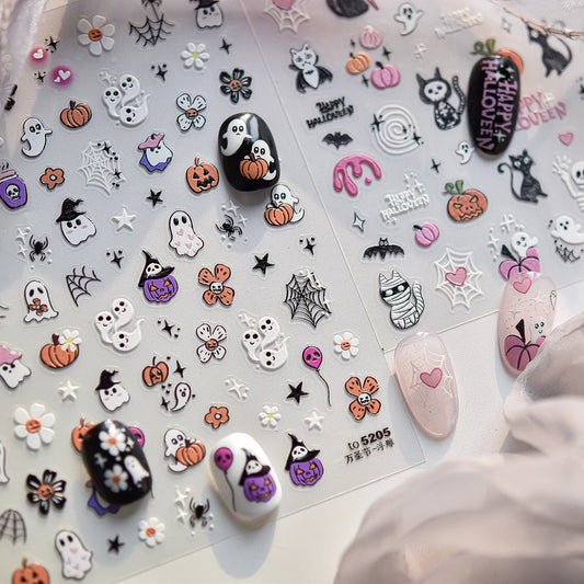 5D Halloween Nail Stickers Self Adhesive