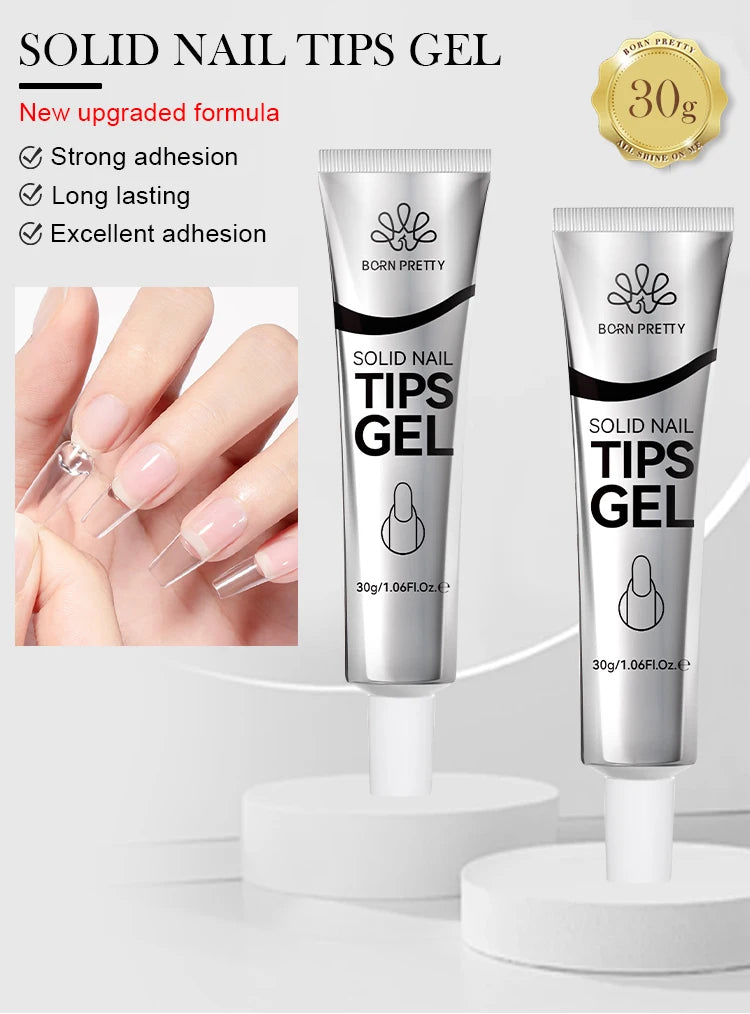 BORN PRETTY 30ml Solid Nail Tips Gel with 24Pcs