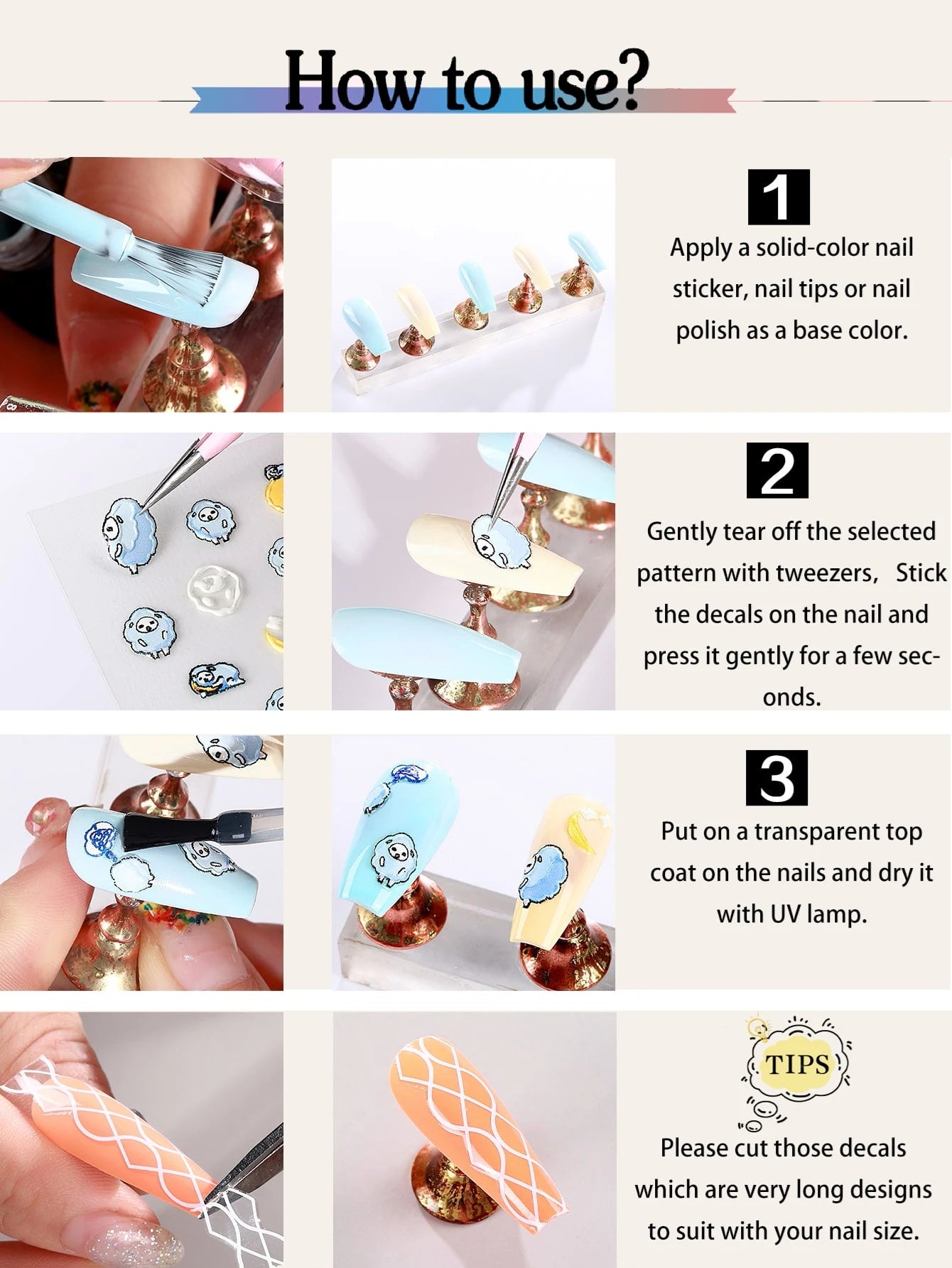 5D Floral Nail Stickers Self-Adhesive