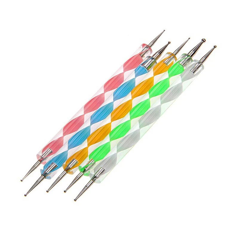 5pc Set Double Headed Nail Dotting Tool