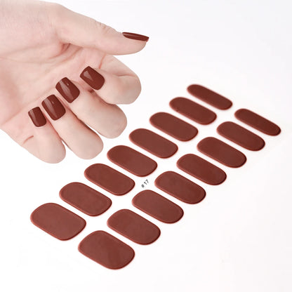 16 Tips/pcs Semi Cured Gel Nail Strips