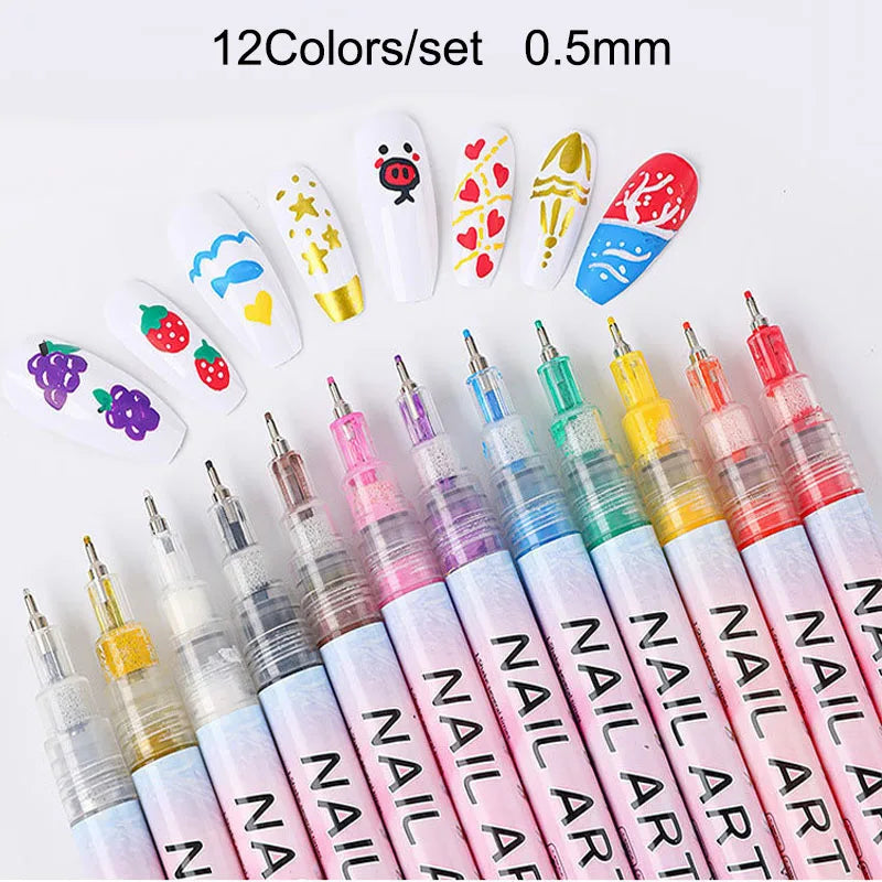 1 Set Nail Art Drawing Pen DIY 3D Abstract Line for Nail Art
