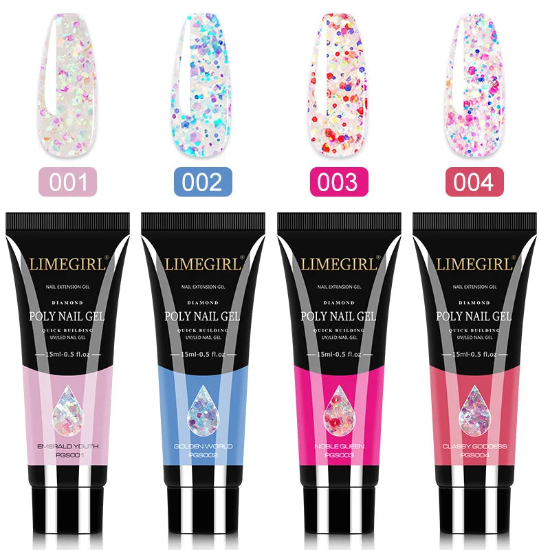 Poly Nail Gel Set of  8/6/4 PCS Poly UV Gel Set