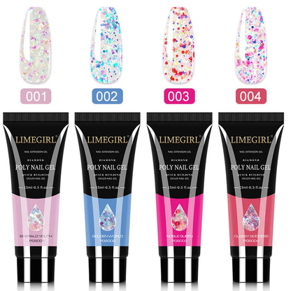 Poly Nail Gel Set of  8/6/4 PCS Poly UV Gel Set