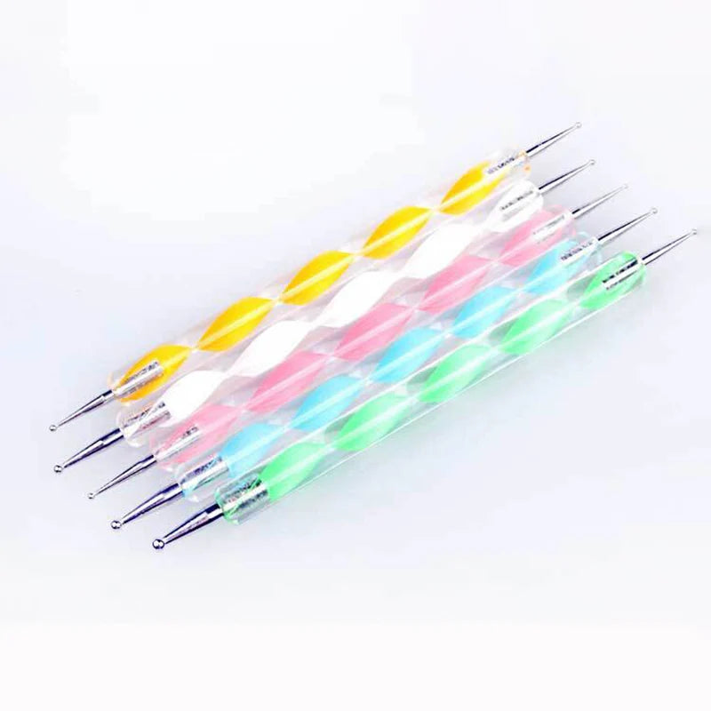 5pc Set Double Headed Nail Dotting Tool