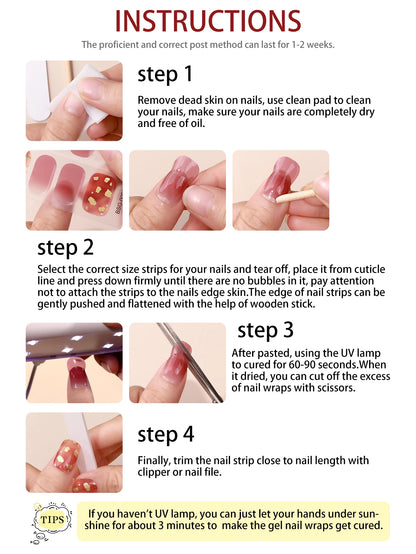 20 Tips Christmas Luminous Semi-Cured Gel Nail Strips