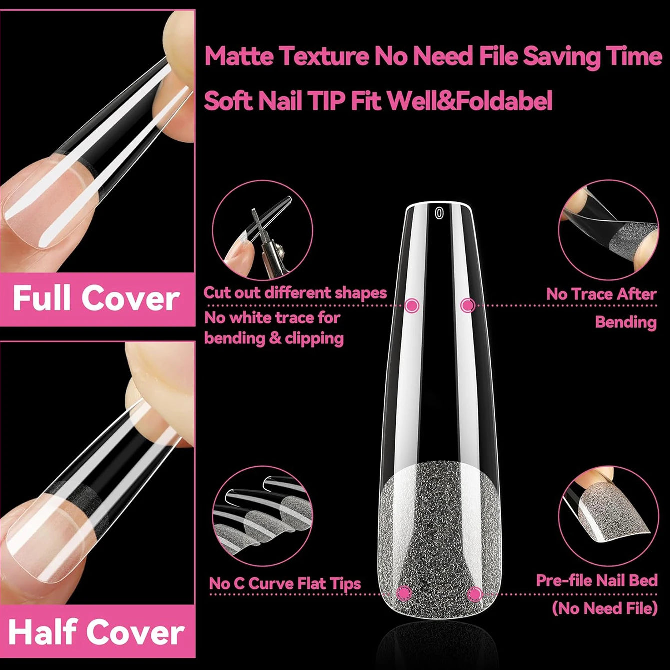 24pcs Fake Nail 12 sizes