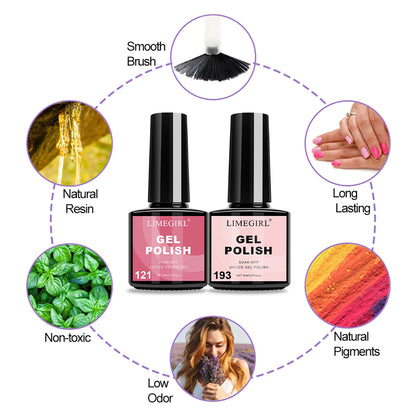 Limegirl DIY Nail Kit with 54W UV Nail Lamp_9 Colors Gel Polish Set Starter Kit