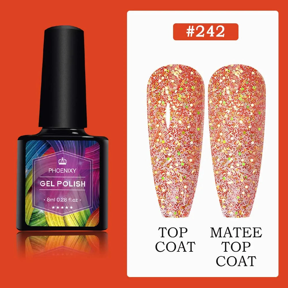 UV LED Gel Nail Polish 70 Colors Glitter 7ml