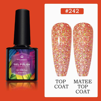 UV LED Gel Nail Polish 70 Colors Glitter 7ml