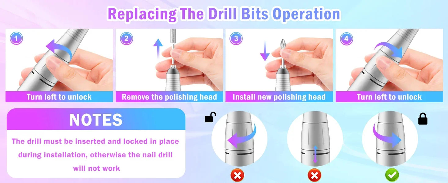 45000 RPM Portable Electric Nail Drill