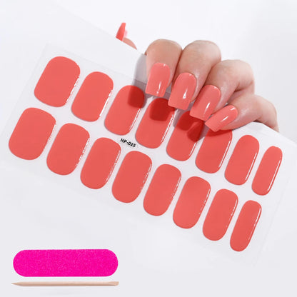 1 Sheet Semi-Cured Gel Nail Strips Waterproof Long Lasting