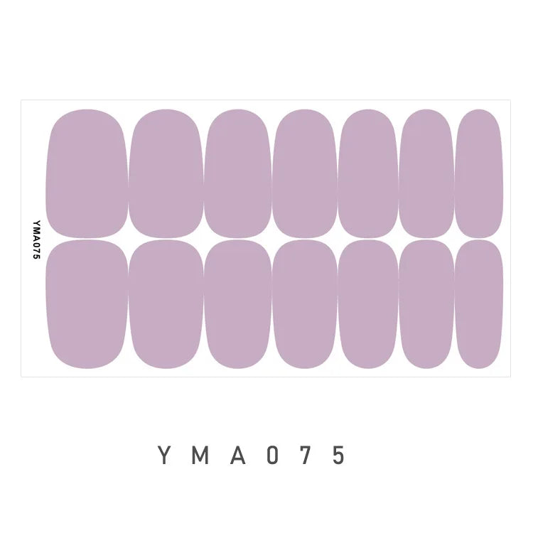 14 Nails Solid Color Simple Waterproof Nail Stickers