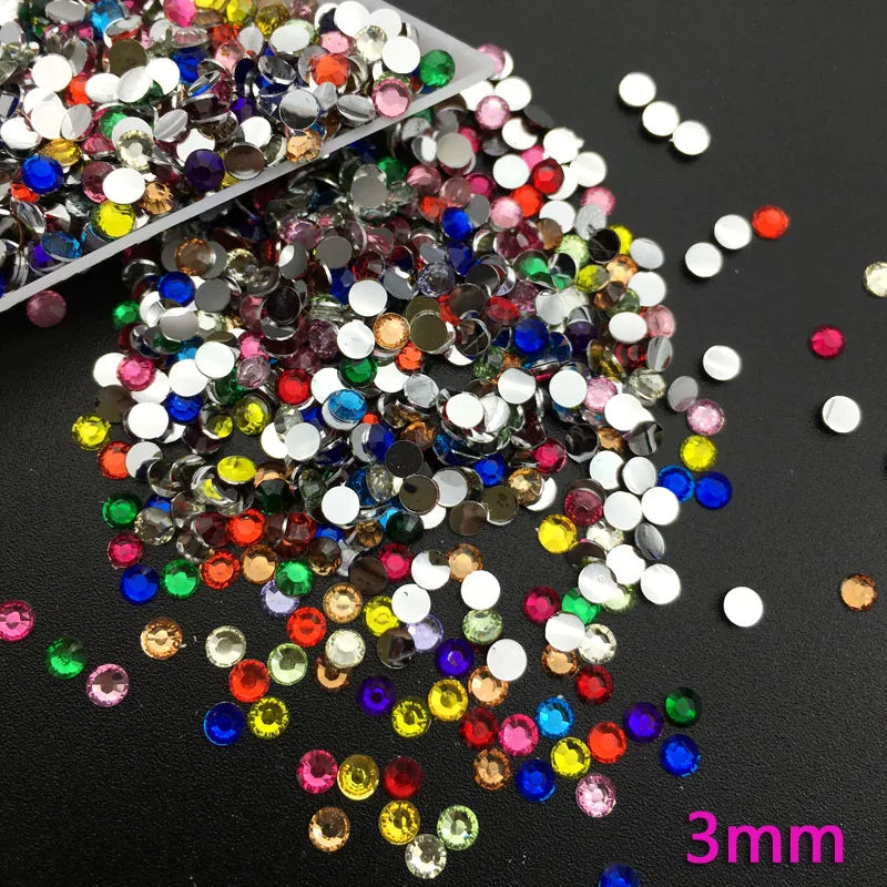 Mix Size Nail Art Colorful Rhinestones
